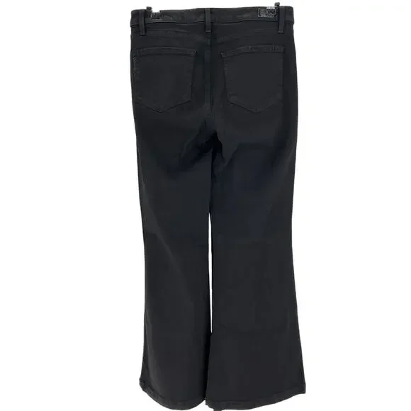 Paige Sleek Black Genevieve Flare Denim Jeans Size 29 - Picture 2 of 3